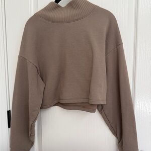 Alo cropped serenity cover up light cocoa medium